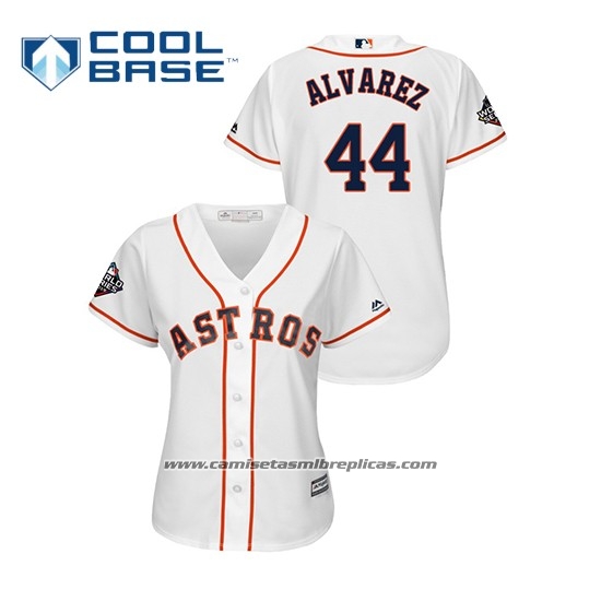 Camiseta Beisbol Mujer Houston Astros Yordan Alvarez 2019 World Series Bound Cool Base Blanco